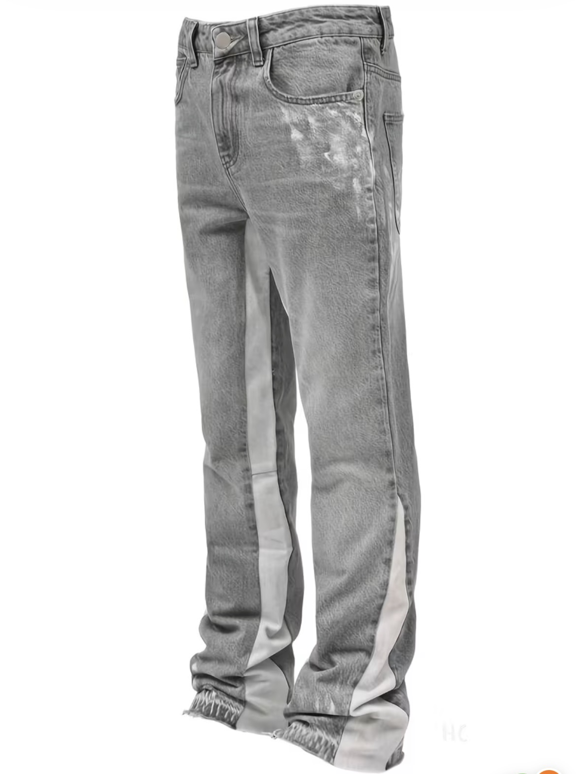 Panelled Flare Jeans — Grey